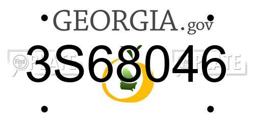 3S68046 Georgia License Plate