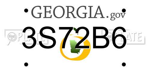 3S72B6 Georgia License Plate