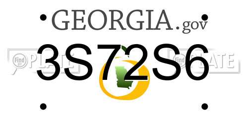 3S72S6 Georgia License Plate