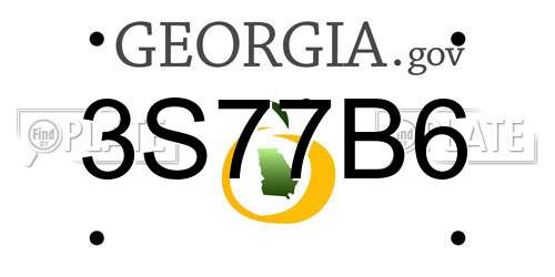 3S77B6 Georgia License Plate
