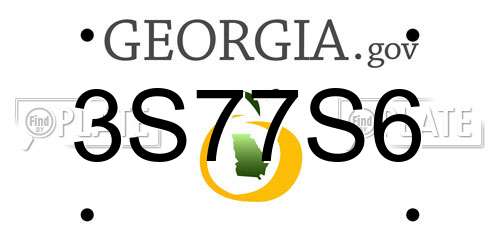 3S77S6 Georgia License Plate