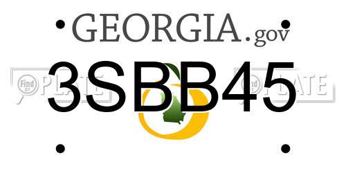 3SBB45 Georgia License Plate