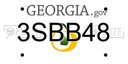 3SBB48 Georgia License Plate
