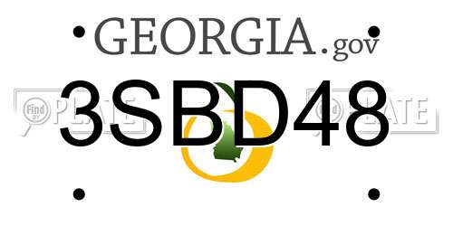 3SBD48 Georgia License Plate