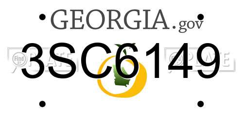 3SC6149 Georgia License Plate