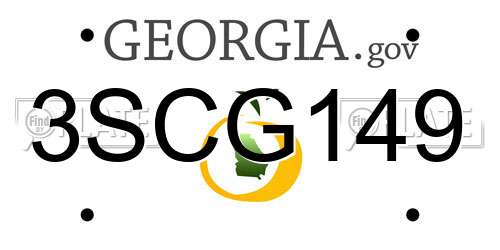 3SCG149 Georgia License Plate