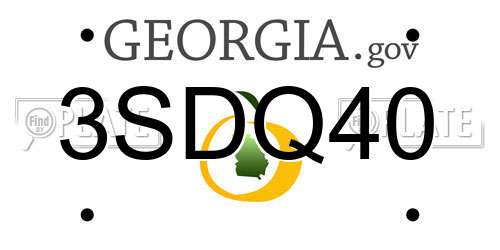 3SDQ40 Georgia License Plate