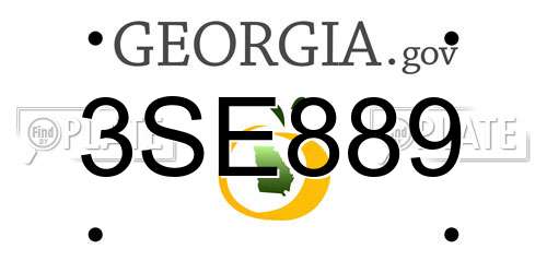 3SE889 Georgia License Plate