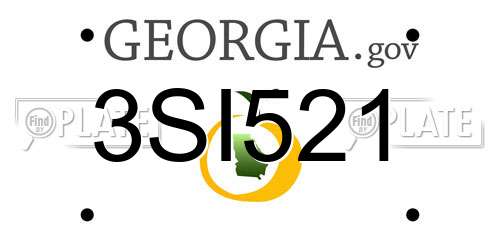 3SI521 Georgia License Plate