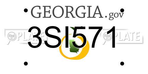 3SI571 Georgia License Plate