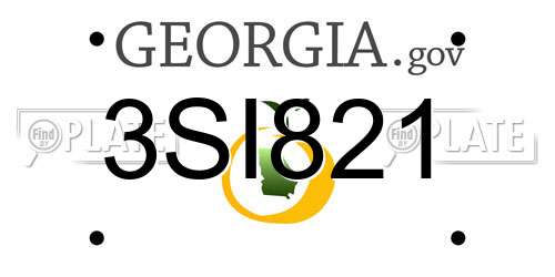 3SI821 Georgia License Plate
