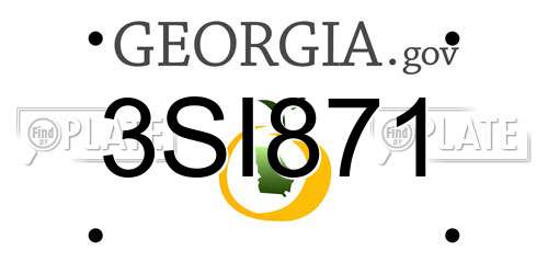 3SI871 Georgia License Plate