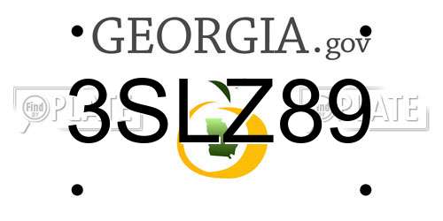 3SLZ89 Georgia License Plate