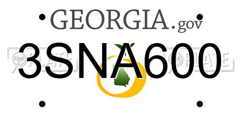 3SNA600 Georgia License Plate
