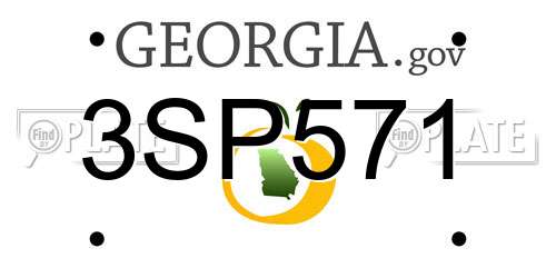 3SP571 Georgia License Plate