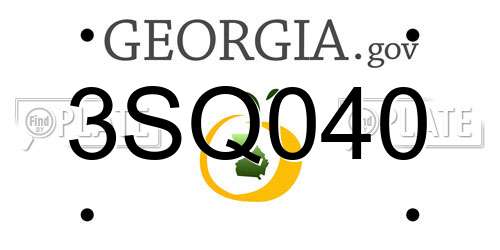 3SQ040 Georgia License Plate