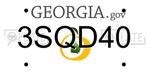 3SQD40 Georgia License Plate