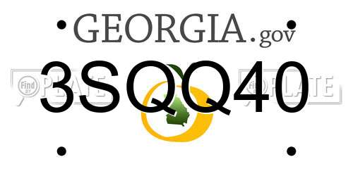 3SQQ40 Georgia License Plate