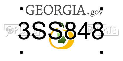 3SS848 Georgia License Plate