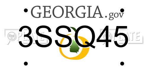 3SSQ45 Georgia License Plate