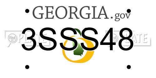 3SSS48 Georgia License Plate