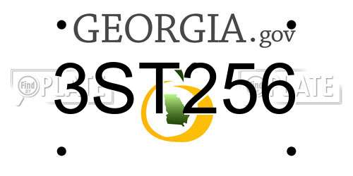 3ST256 Georgia License Plate