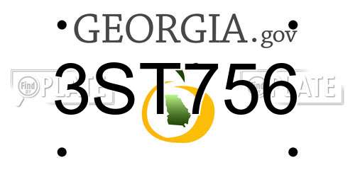 3ST756 Georgia License Plate