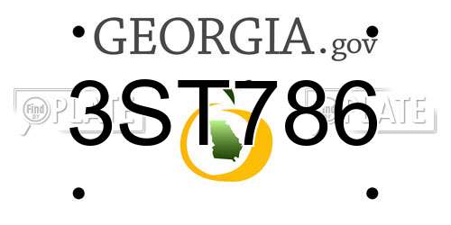 3ST786 Georgia License Plate