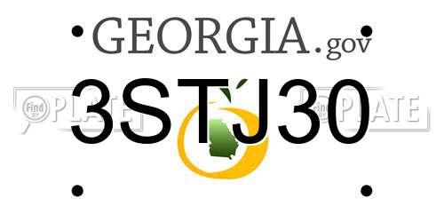 3STJ30 Georgia License Plate