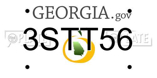 3STT56 Georgia License Plate