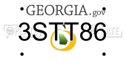 3STT86 Georgia License Plate