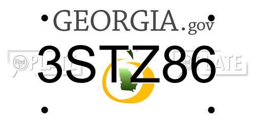 3STZ86 Georgia License Plate