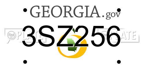 3SZ256 Georgia License Plate