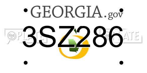 3SZ286 Georgia License Plate