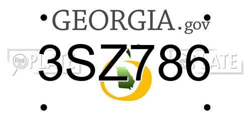3SZ786 Georgia License Plate