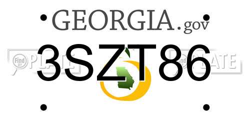 3SZT86 Georgia License Plate