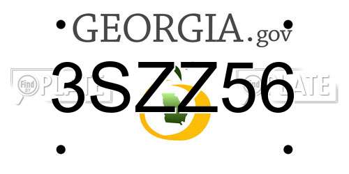3SZZ56 Georgia License Plate
