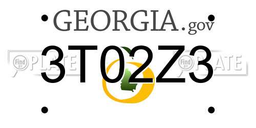 3T02Z3 Georgia License Plate