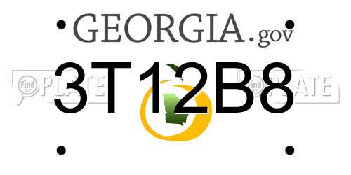 3T12B8 Georgia License Plate