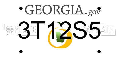 3T12S5 Georgia License Plate