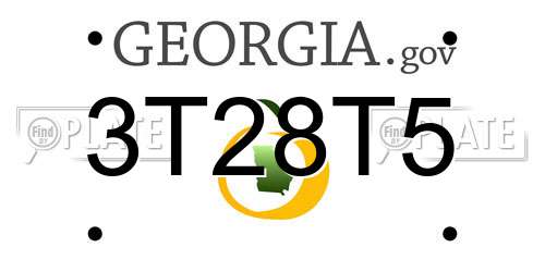 3T28T5 Georgia License Plate