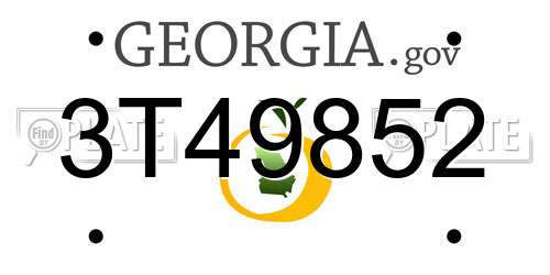 3T49852 Georgia License Plate