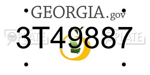 3T49887 Georgia License Plate