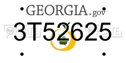 3T52625 Georgia License Plate