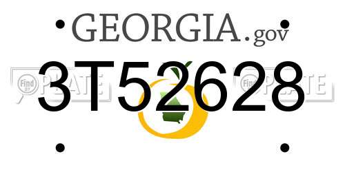 3T52628 Georgia License Plate