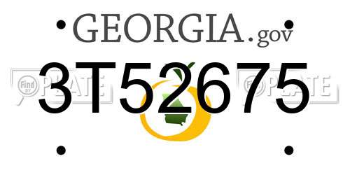 3T52675 Georgia License Plate