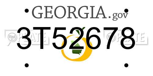 3T52678 Georgia License Plate