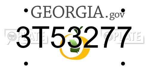 3T53277 Georgia License Plate