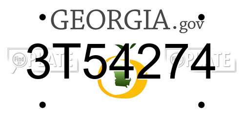 3T54274 Georgia License Plate