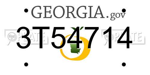 3T54714 Georgia License Plate